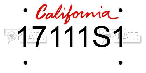 17111S1 California License Plate