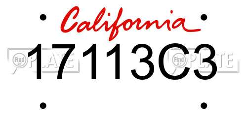 17113C3 California License Plate