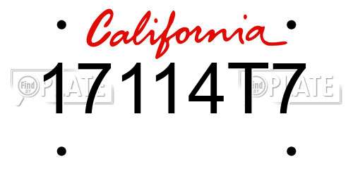 17114T7 California License Plate