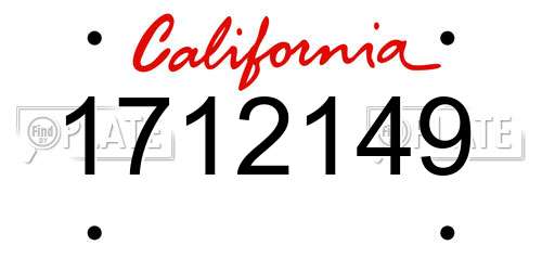 1712149 California License Plate