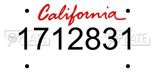 1712831 California License Plate