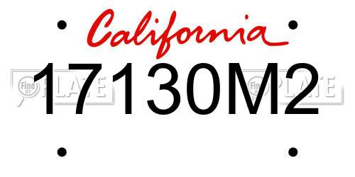 17130M2 California License Plate