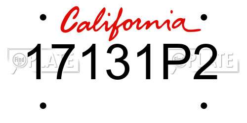 17131P2 California License Plate