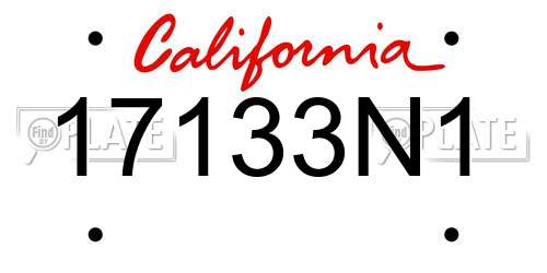 17133N1 California License Plate