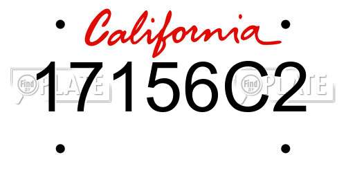 17156C2 California License Plate
