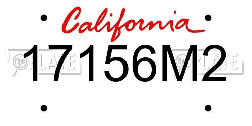 17156M2 California License Plate
