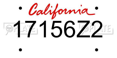 17156Z2 California License Plate