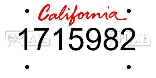 1715982 California License Plate