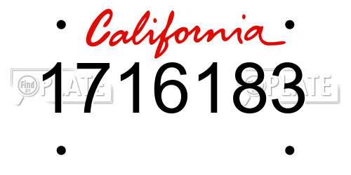 1716183 California License Plate