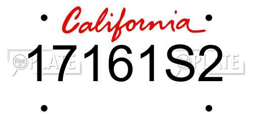 17161S2 California License Plate