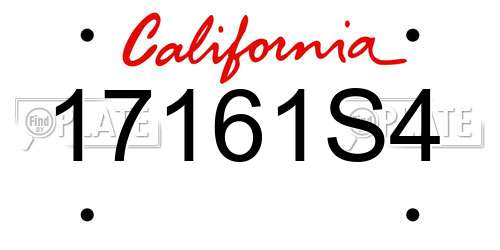 17161S4 California License Plate