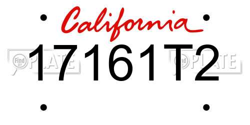 17161T2 California License Plate