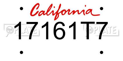 17161T7 California License Plate