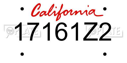 17161Z2 California License Plate
