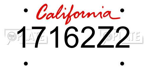 17162Z2 California License Plate