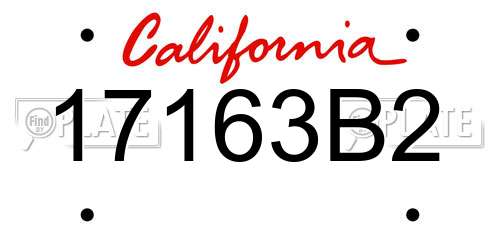 17163B2 California License Plate