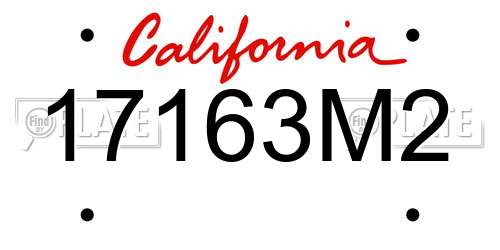 17163M2 California License Plate