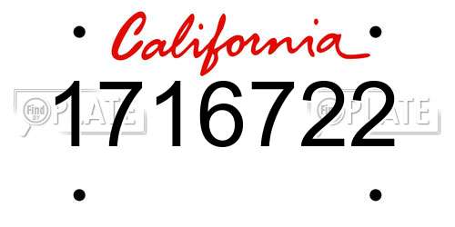 1716722 California License Plate