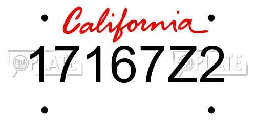 17167Z2 California License Plate