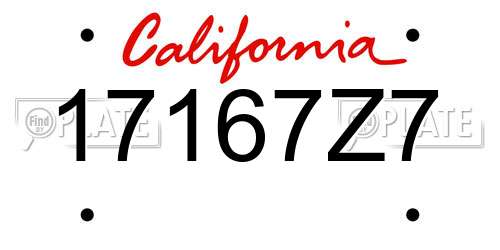 17167Z7 California License Plate