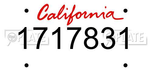 1717831 California License Plate