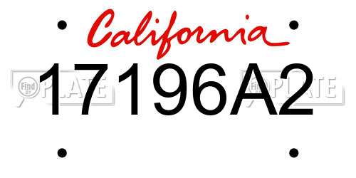 17196A2 California License Plate