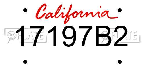 17197B2 California License Plate