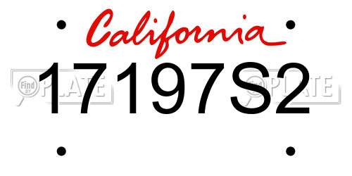 17197S2 California License Plate