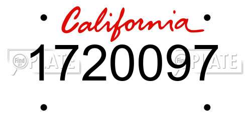 1720097 California License Plate