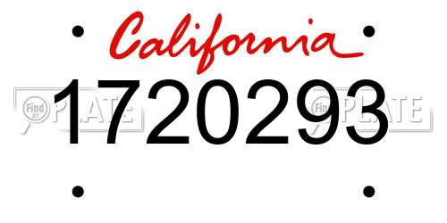 1720293 California License Plate