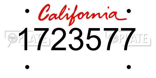 1723577 California License Plate