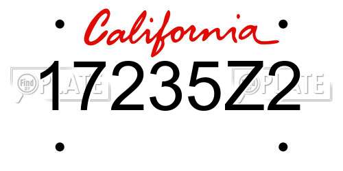 17235Z2 California License Plate