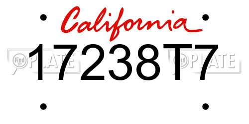 17238T7 California License Plate