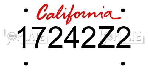 17242Z2 California License Plate
