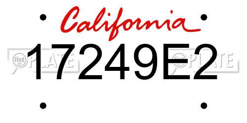 17249E2 California License Plate