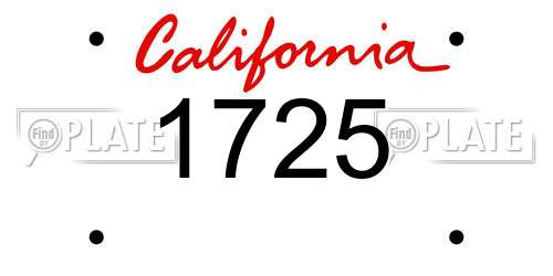 1725 California License Plate