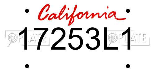 17253L1 California License Plate