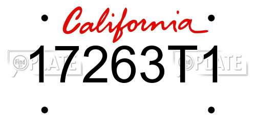 17263T1 California License Plate