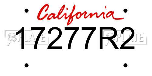17277R2 California License Plate