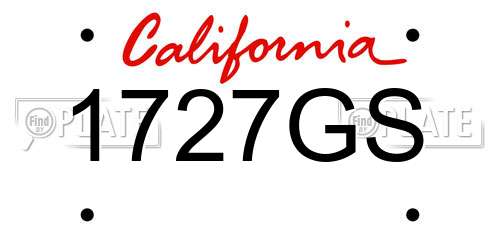 1727GS California License Plate