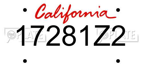 17281Z2 California License Plate