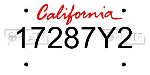 17287Y2 California License Plate