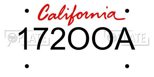172OOA California License Plate