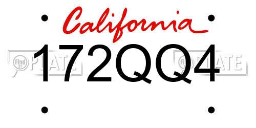 172QQ4 California License Plate