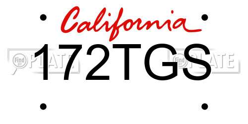 172TGS California License Plate