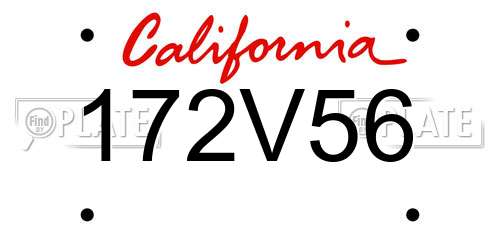 172V56 California License Plate
