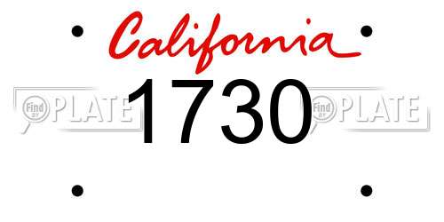 1730 California License Plate