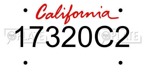 17320C2 California License Plate