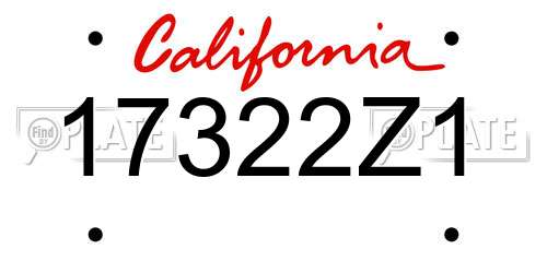 17322Z1 California License Plate