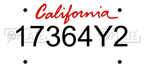 17364Y2 California License Plate
